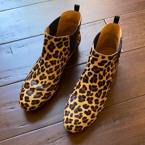 J. Crew Calf Hair Leopard Booties